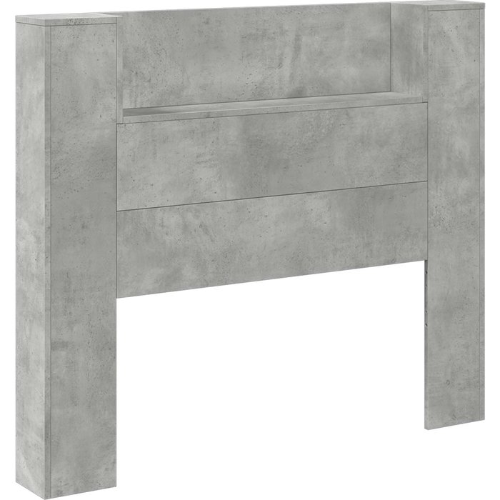 Cabecero cama - mueble cabecero con estante gris concreto 120 x 16,5 x 103,5 cm