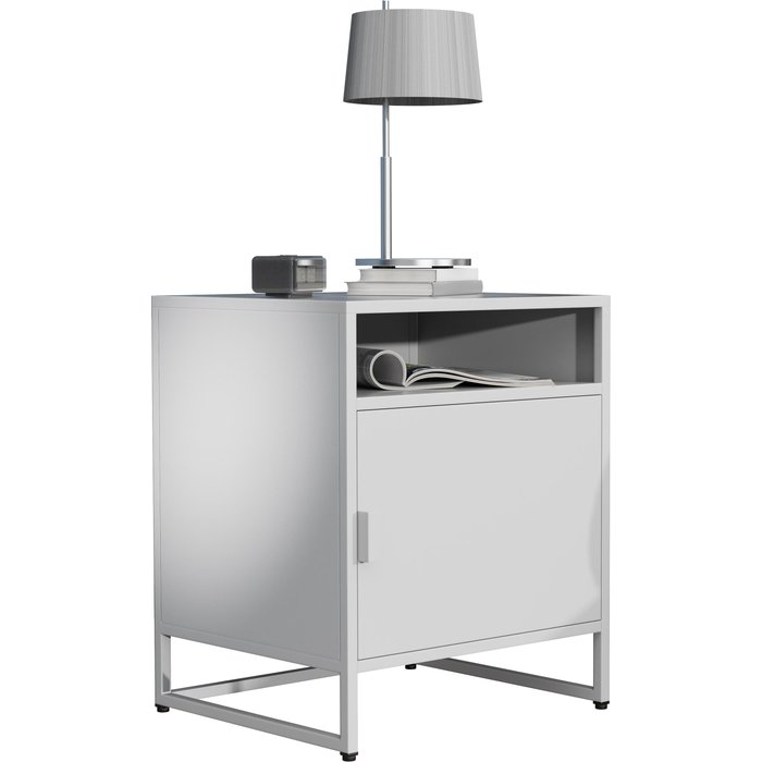 Vcm mesita de noche flokas blanco h. 55 x b. 45 x t. 40 cm