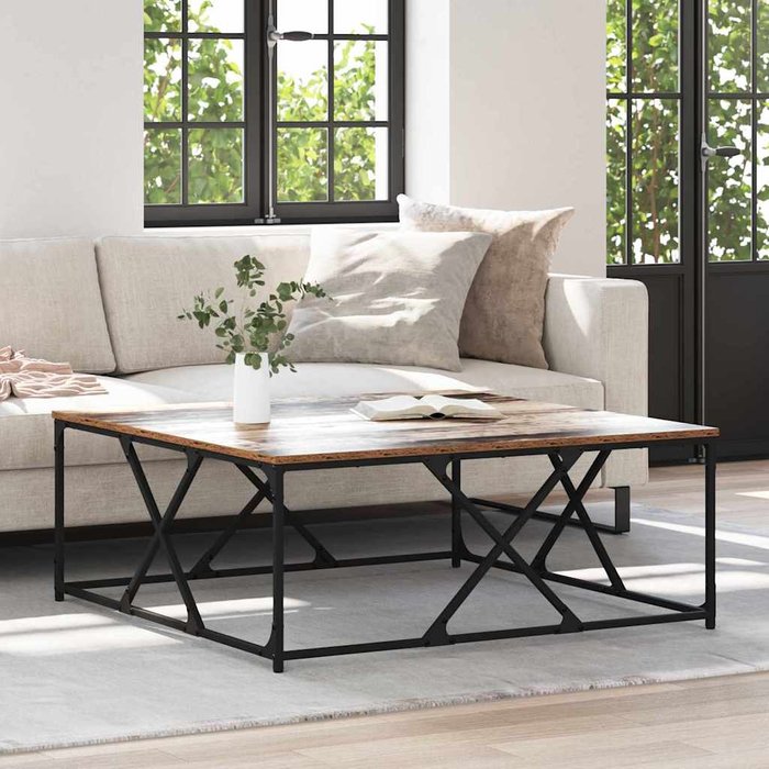 Maison exclusive - mesa de café madera envejecida 100 x 100 x 40 cm