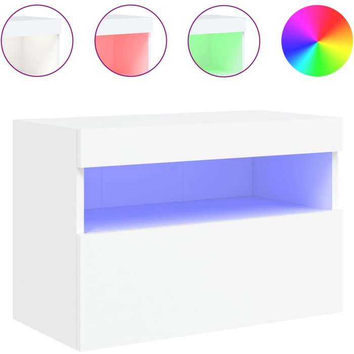Mueble de tv de pared con iluminación led blanca 60x30x40 cm - comfortxl