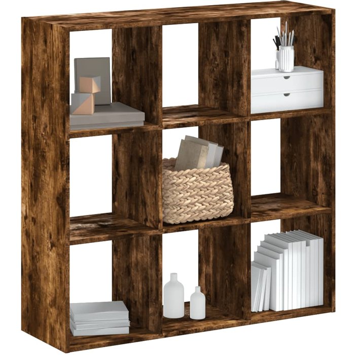 Librería de roble ahumado, 102x32x102 cm, madera de ingeniería. - pangivo