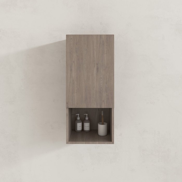 Columna de almacenamiento de roble celta - puerta y nicho - 35x80x32,5 cm