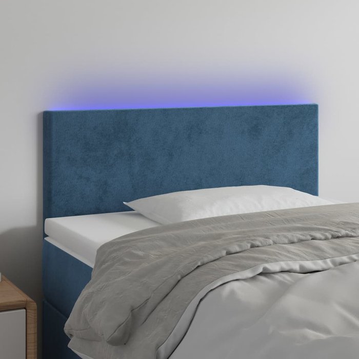 Maison exclusive - cabecero con led de terciopelo azul 100x5x78/88 cm