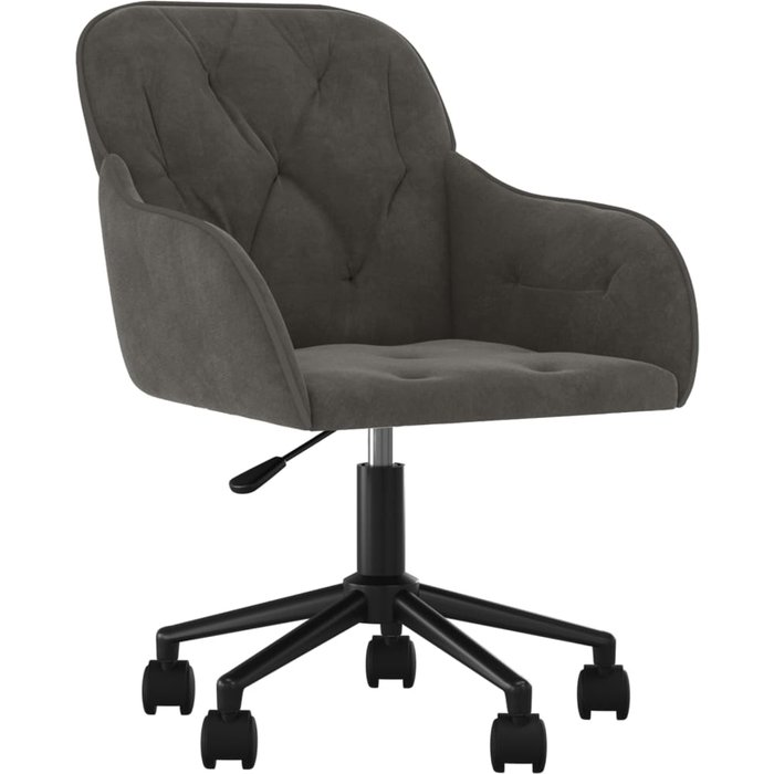 Silla de oficina | sillón oficina giratoria de terciopelo gris oscuro cfw55446