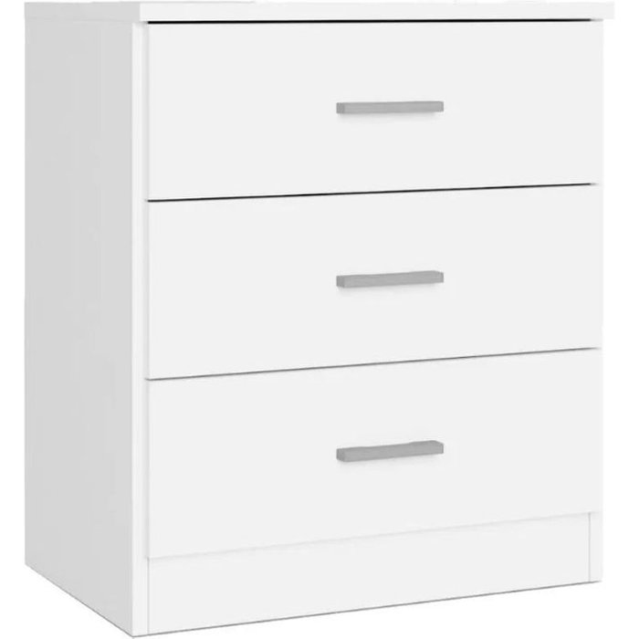 Mesita de noche couple 3 cajones blanco mate 58x50x33,3 cm