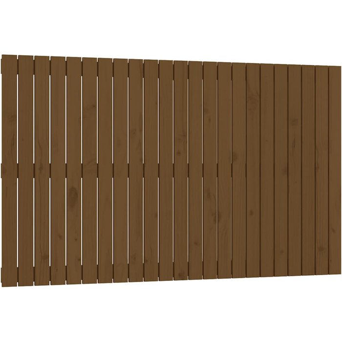 Cabecero cama - mueble cabecero pared madera maciza pino marrón miel 147x3x90 cm