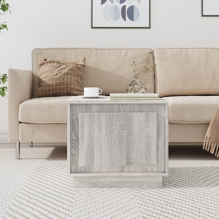 Mesa de centro sonoma gris 51x50x44 cm de madera contrachapada