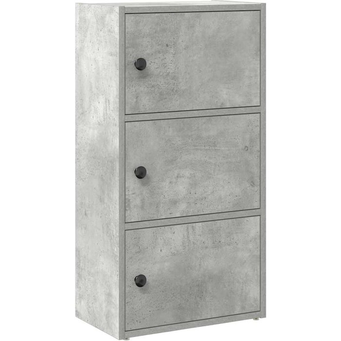 Estantería de madera de ingeniería gris hormigón 40x24x77 cm – comfortxl