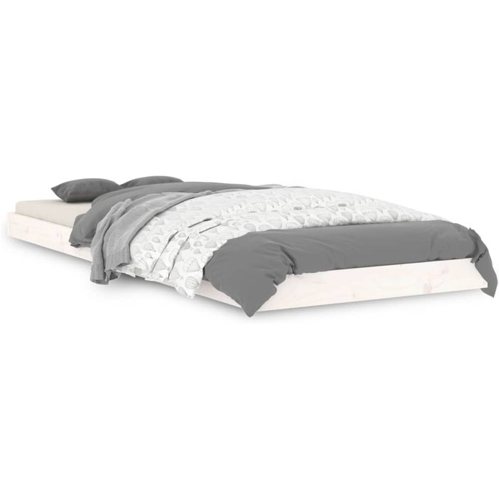 Estructura de cama madera maciza de pino blanco 75x190 cm — comfortxl