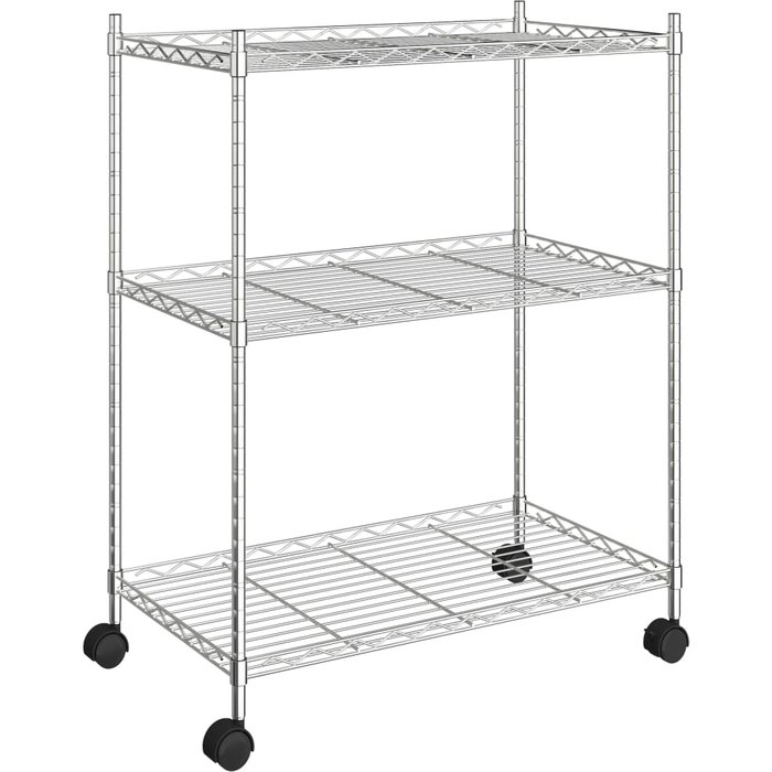 Estantería de 3 niveles con ruedas 60 x 35 x 81 cm cromada 150 kg 02_0000658