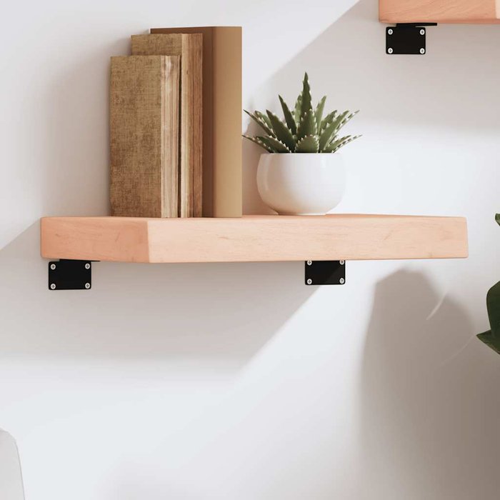 Estantería de pared de 40x30x(2-6) cm de madera maciza de roble sin tratar.