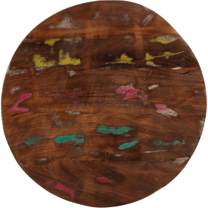 Tablero redondo de ø 60x1,5 cm fabricado en madera maciza reciclada.