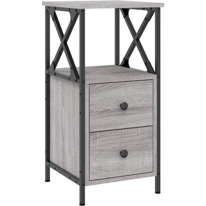 Mesita de noche madera de ingeniería gris sonoma 34x35,5x70 cm - comfortxl