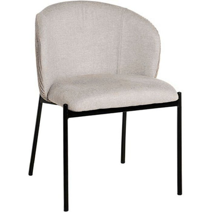 Silla caddy beige con respaldo pana y terciopelo