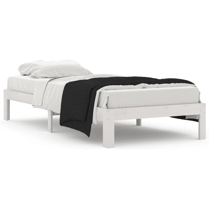 Estructura de cama sin colchón madera de pino blanca 90x200 cm — comfortxl