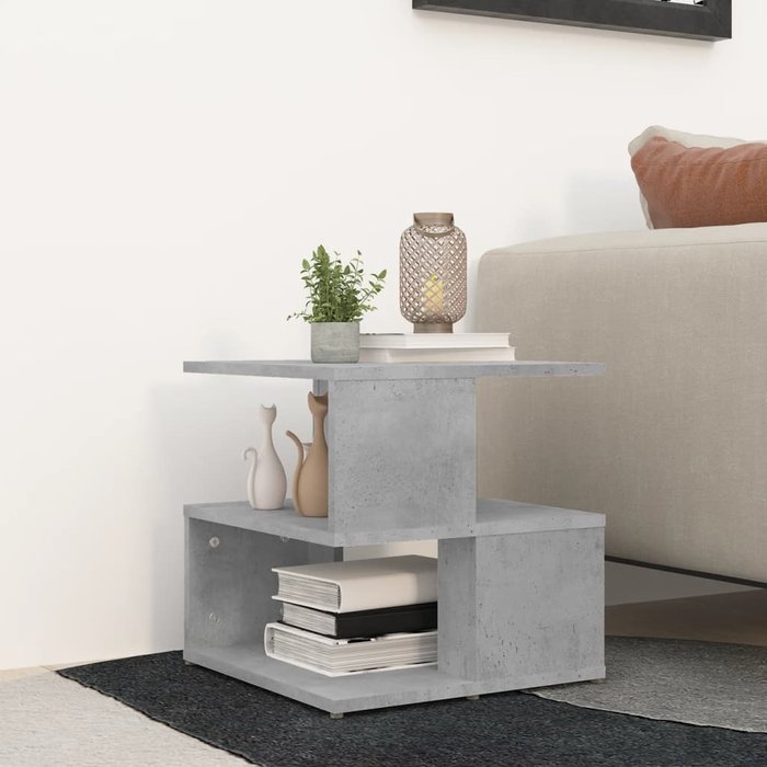 Maison exclusive - mesa auxiliar de madera ingeniería gris hormigón 40x40x40 cm