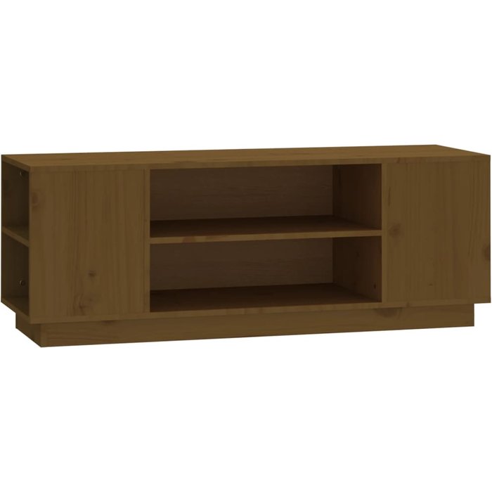 Mueble tv marrón miel 110x35x40,5 cm madera maciza de pino