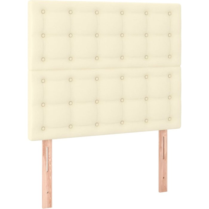 Cabecero de cama - mueble cabecero color crema 100x5x118/128 cm piel sintética