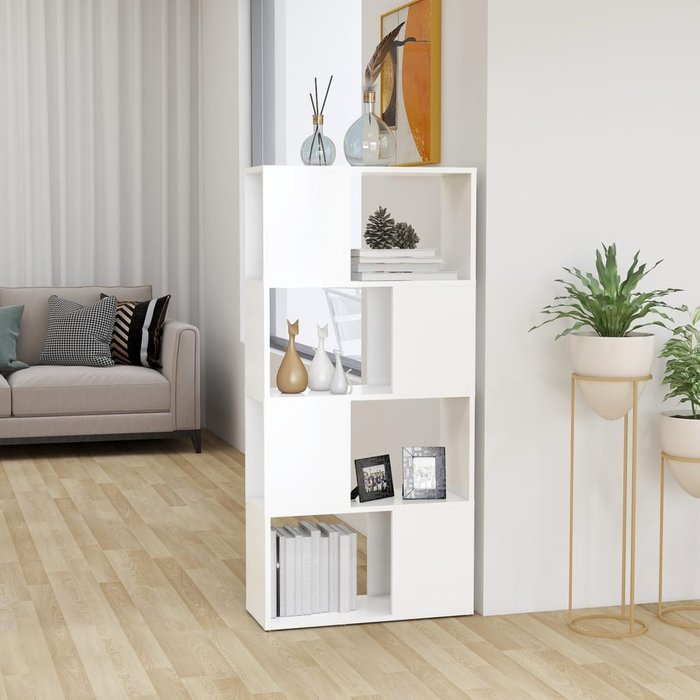 Maison exclusive - librería separador madera contrachapada blanco 60x24x124,5 cm
