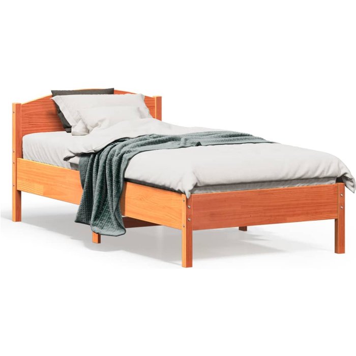 Maison exclusive - estructura de cama sin colchón madera maciza marrón 75x190 cm