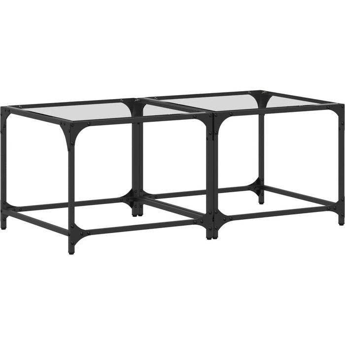 Mesas de centro 2 uds vidrio transparente y acero 50x50x40 cm - comfortxl