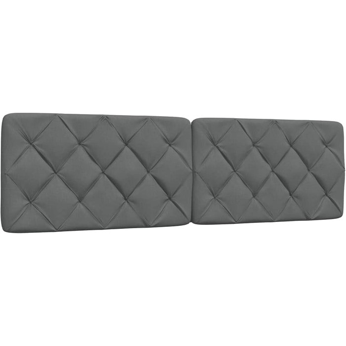 Cabecero de cama acolchado tela gris oscuro 180 cm
