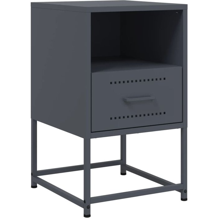 Mesita de noche,mesilla de noche acero gris antracita 36x39x60,5 cm cfw302204