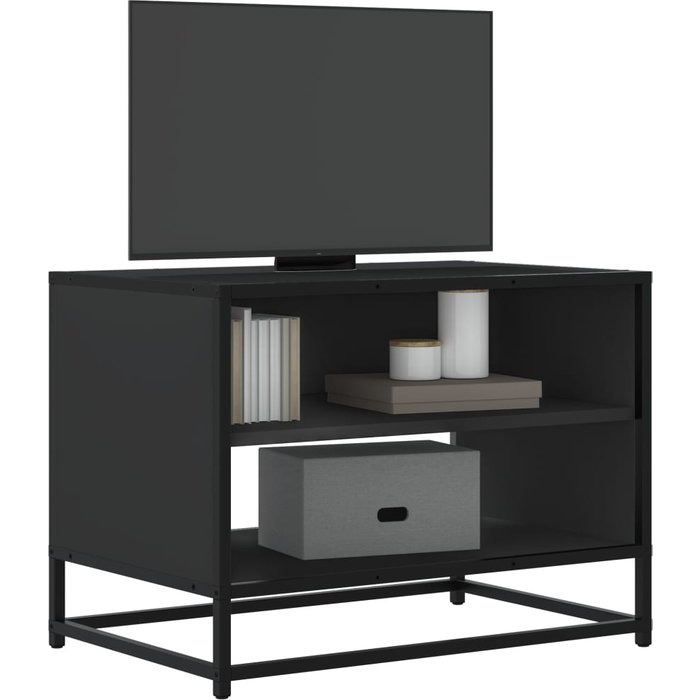 Mueble de tv madera de ingeniería y metal negro 61x40x46 cm