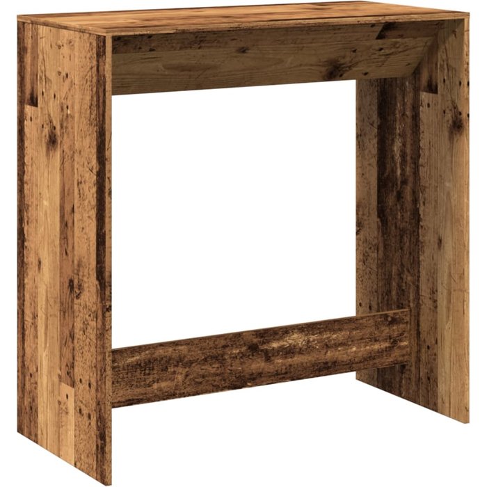 Mesa alta de bar madera ingeniería envejecida 102x50x103,5 cm