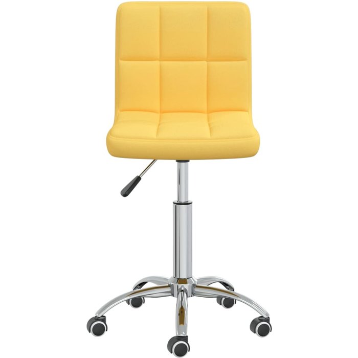 Silla de comedor giratoria de tela amarilla mostaza