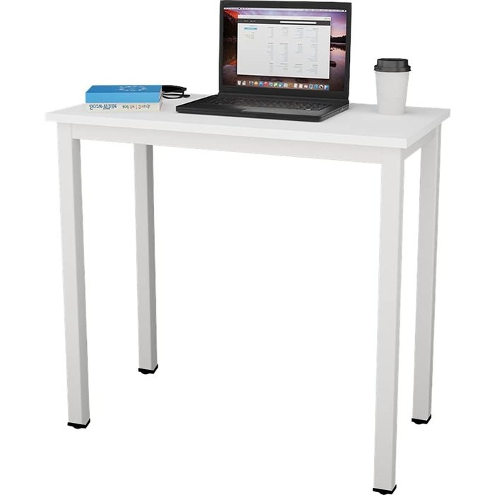 Escritorio compacto para ordenador pc y estudio, de madera y acero, 80 x 40 cm