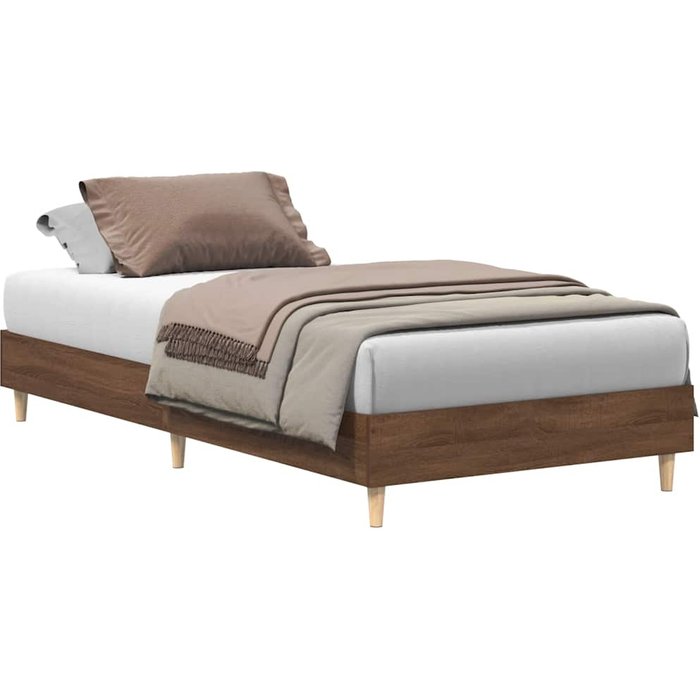 Estructura de cama sin colchón madera marrón roble 100x200 cm — comfortxl