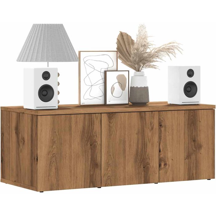 Mueble tv artesanal de roble 80x34x30 cm de madera contrachapada