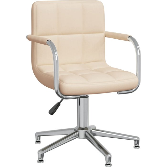 Silla de oficina/estudio giratoria de tela color crema 02_0024099