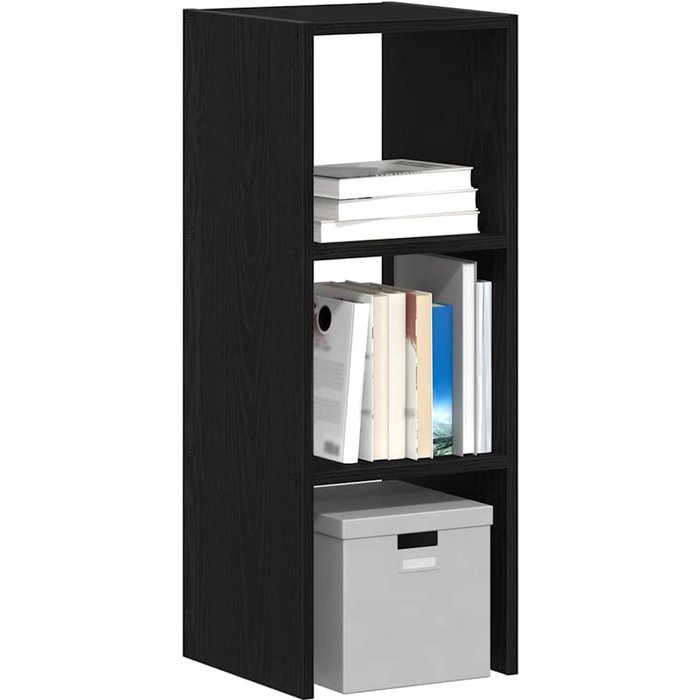 Librería apilable roble negro 30x30x80 cm madera de ingeniería