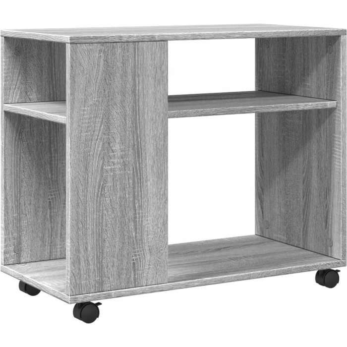 Mesa auxiliar con ruedas madera gris sonoma 70x35x60 cm - comfortxl