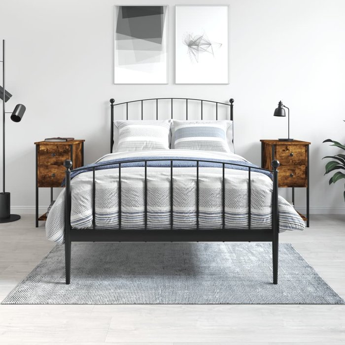 Mesitas noche 2 uds madera ingeniería roble ahumado 32x42x70 cm vidaxl