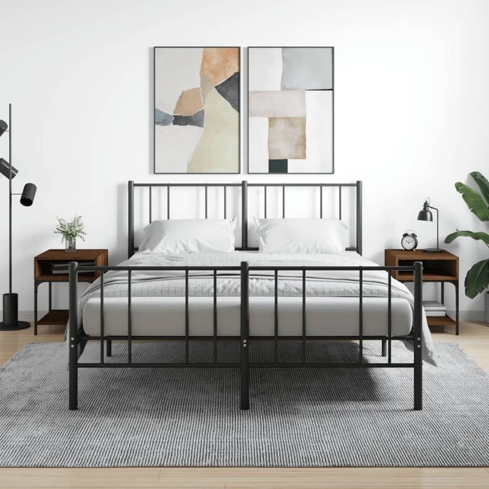 Mesitas de noche de 2 piezas, roble marrón, 40x41x50 cm, madera de ingeniería.