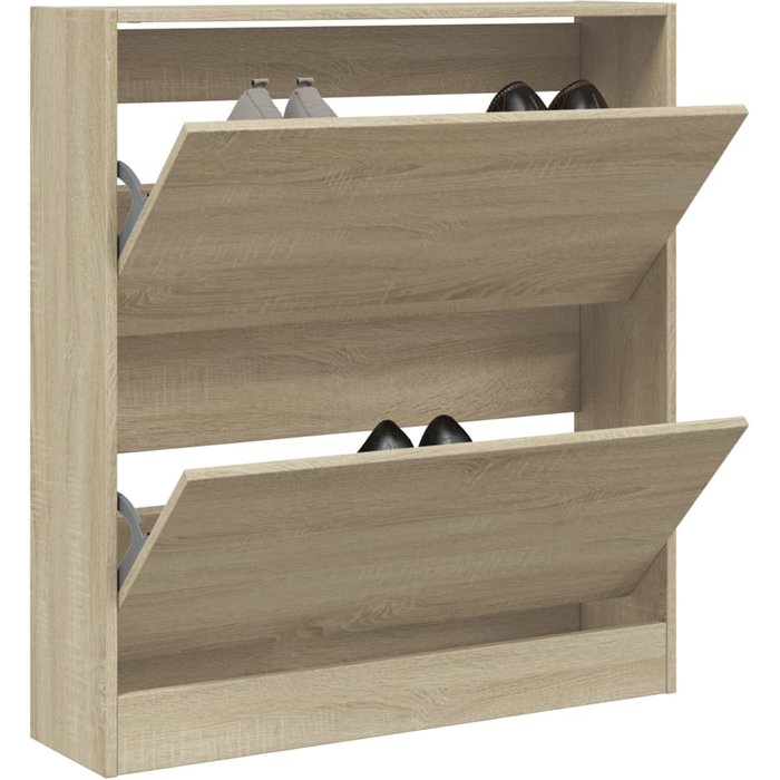 Zapatero sonoma de roble, 80x21x87,5 cm, madera de ingeniería.