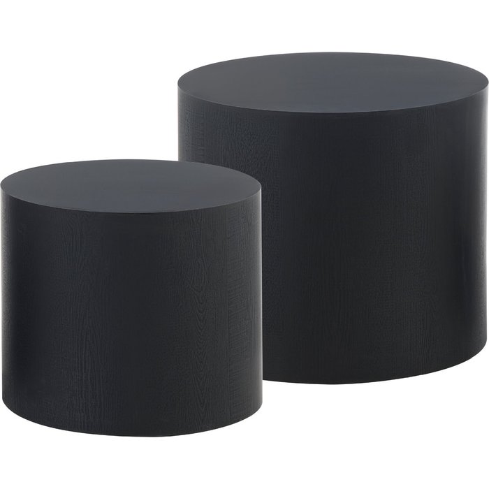 Juego de 2 mesas de centro/café yanka en negro mate (ø 49 y ø 38 cm) - mog casa