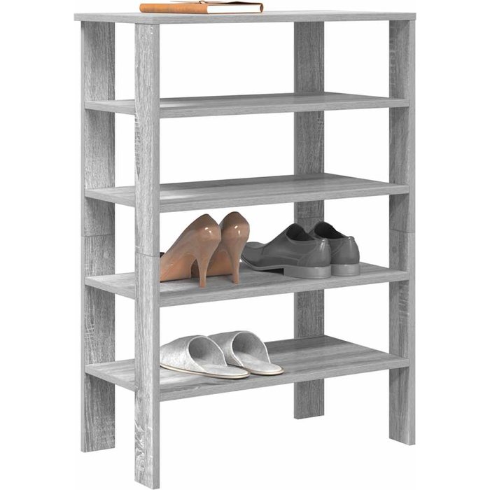 Zapatero sonoma gris 61x32x87,5 cm madera contrachapada