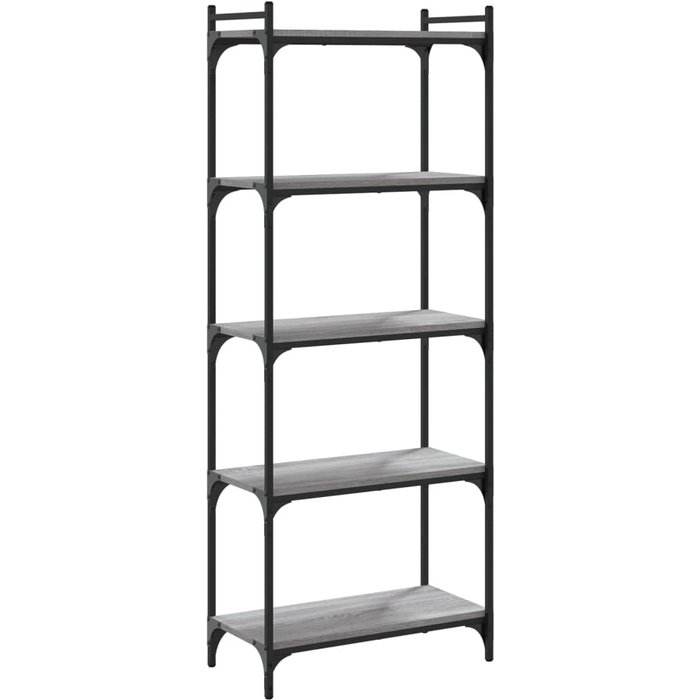 Librería 5 estantes madera ingeniería gris sonoma 60x30x154 cm – comfortxl