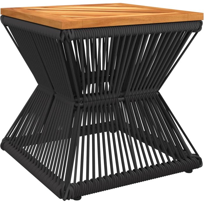 Mesa de centro base de alambre madera acacia negro 38x38x38 cm - comfortxl