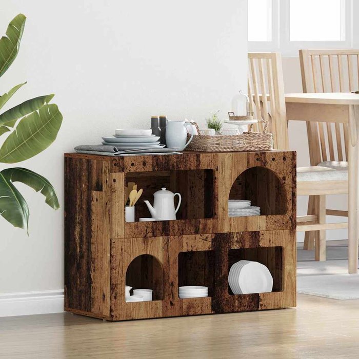 Maison exclusive - aparador madera vieja 80.5 x 35 x 59 cm madera de ingeniería