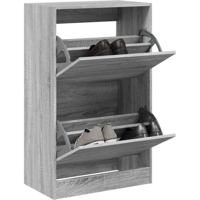 Zapatero sonoma gris 60x34x96,5cm madera contrachapada