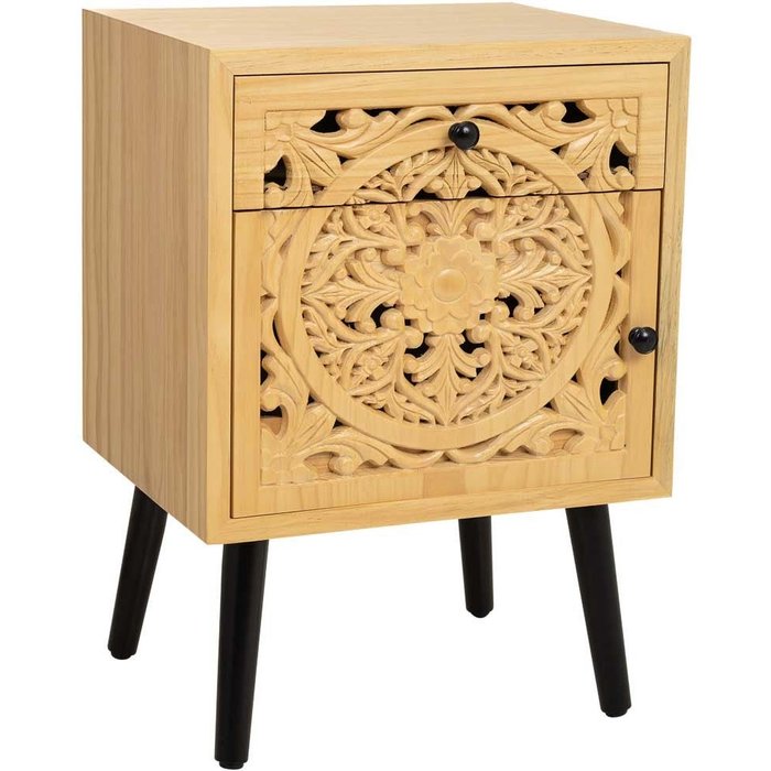 Mesita de madera marrón 45x35x60h cm