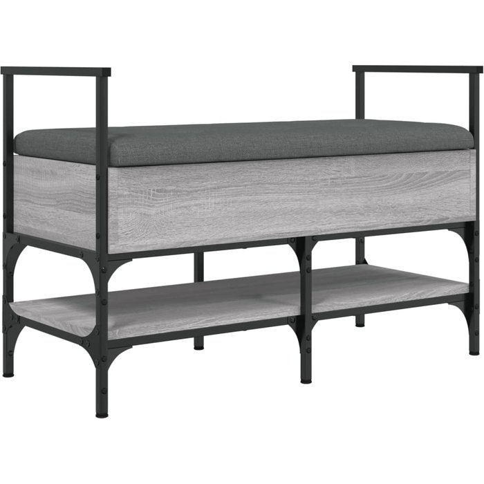 Banco zapatero madera de ingeniería gris sonoma 85,5x42x57,5 cm - comfortxl