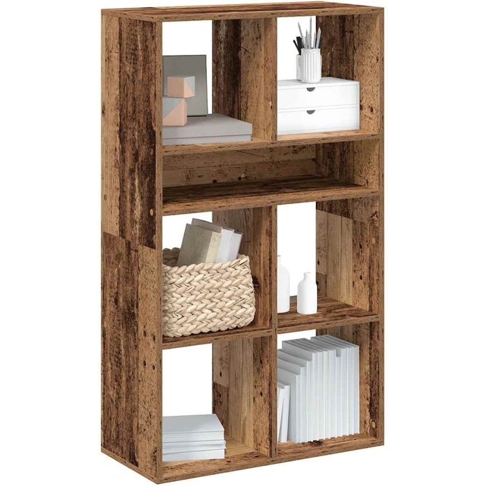 Librería de madera reciclada, 66x31x112 cm, madera de ingeniería. - pangivo