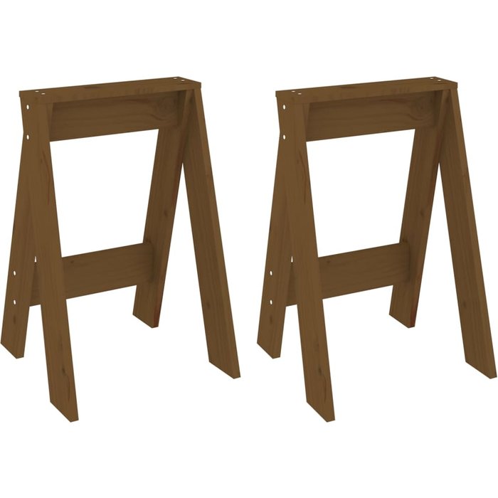 Taburetes 2 uds madera maciza de pino marrón miel 40x40x60 cm