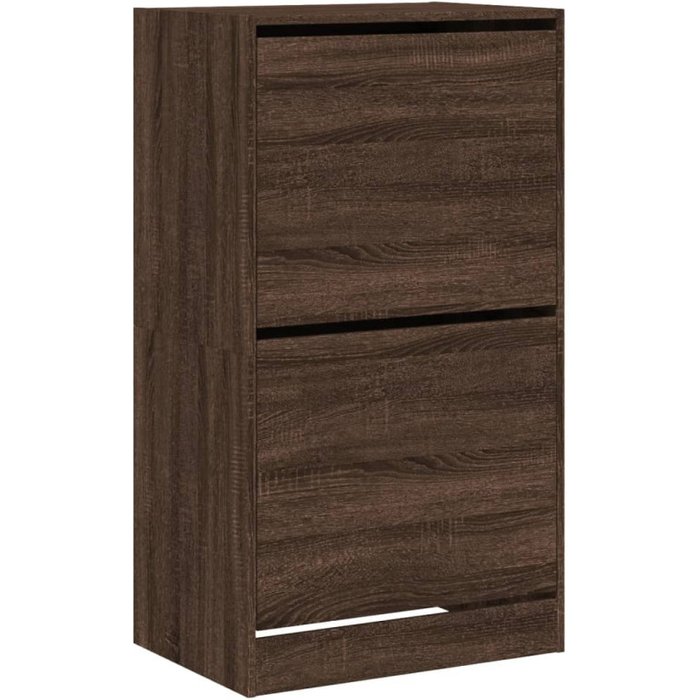 Vidaxl mueble zapatero 2 cajones abatibles marrón roble 60x42x108 cm